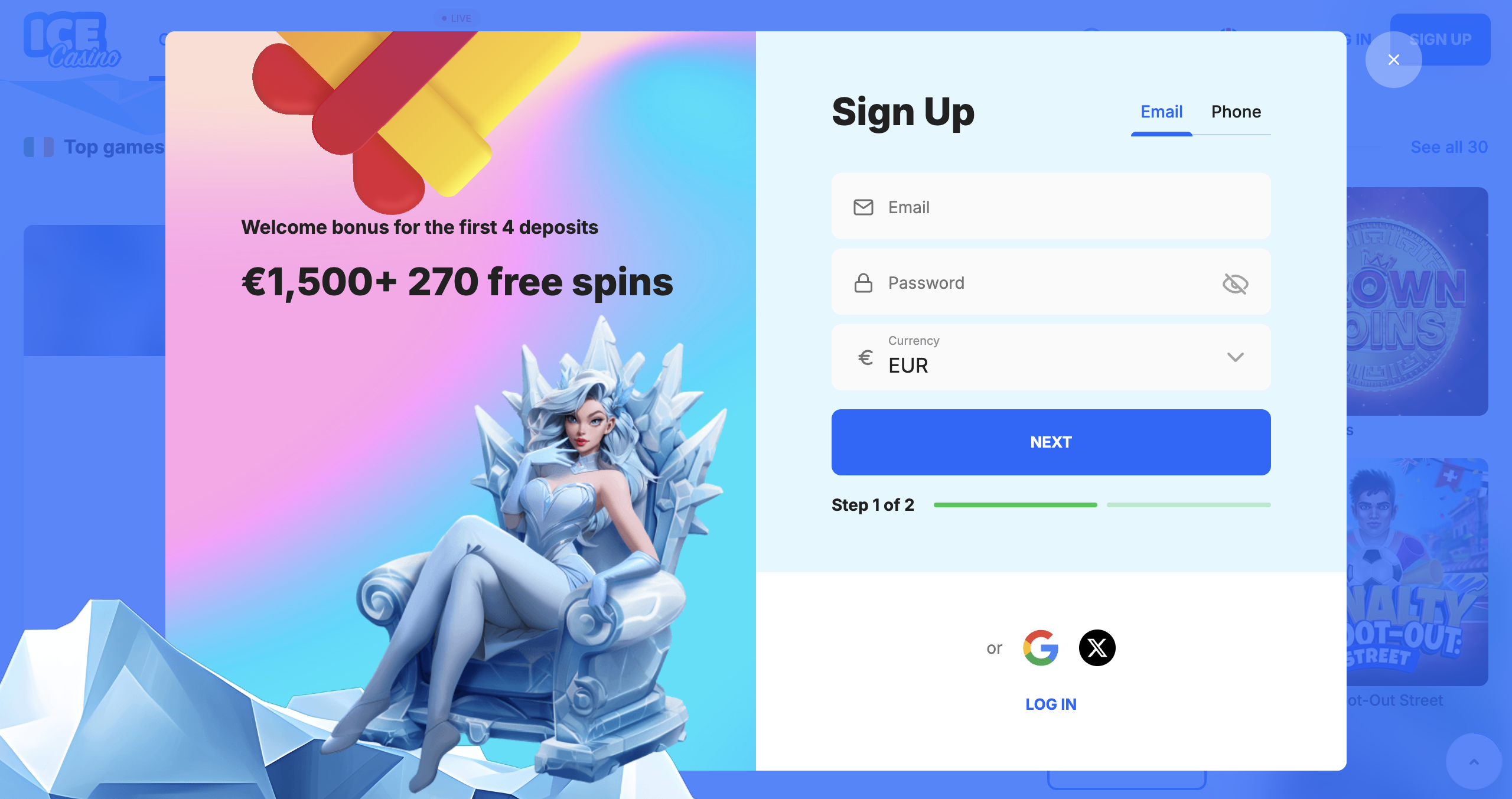 Ice Casino Registration