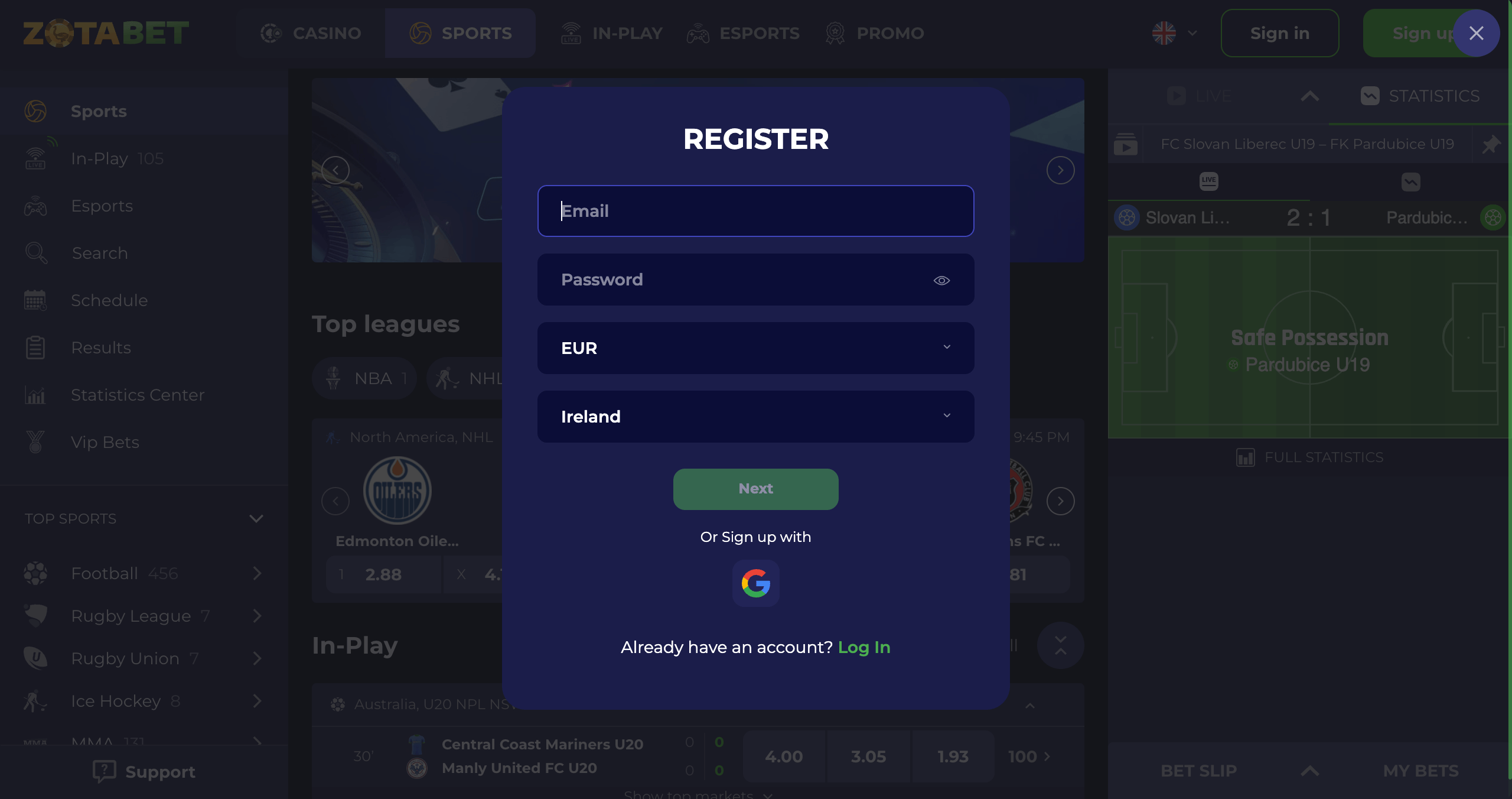 zotabet registration