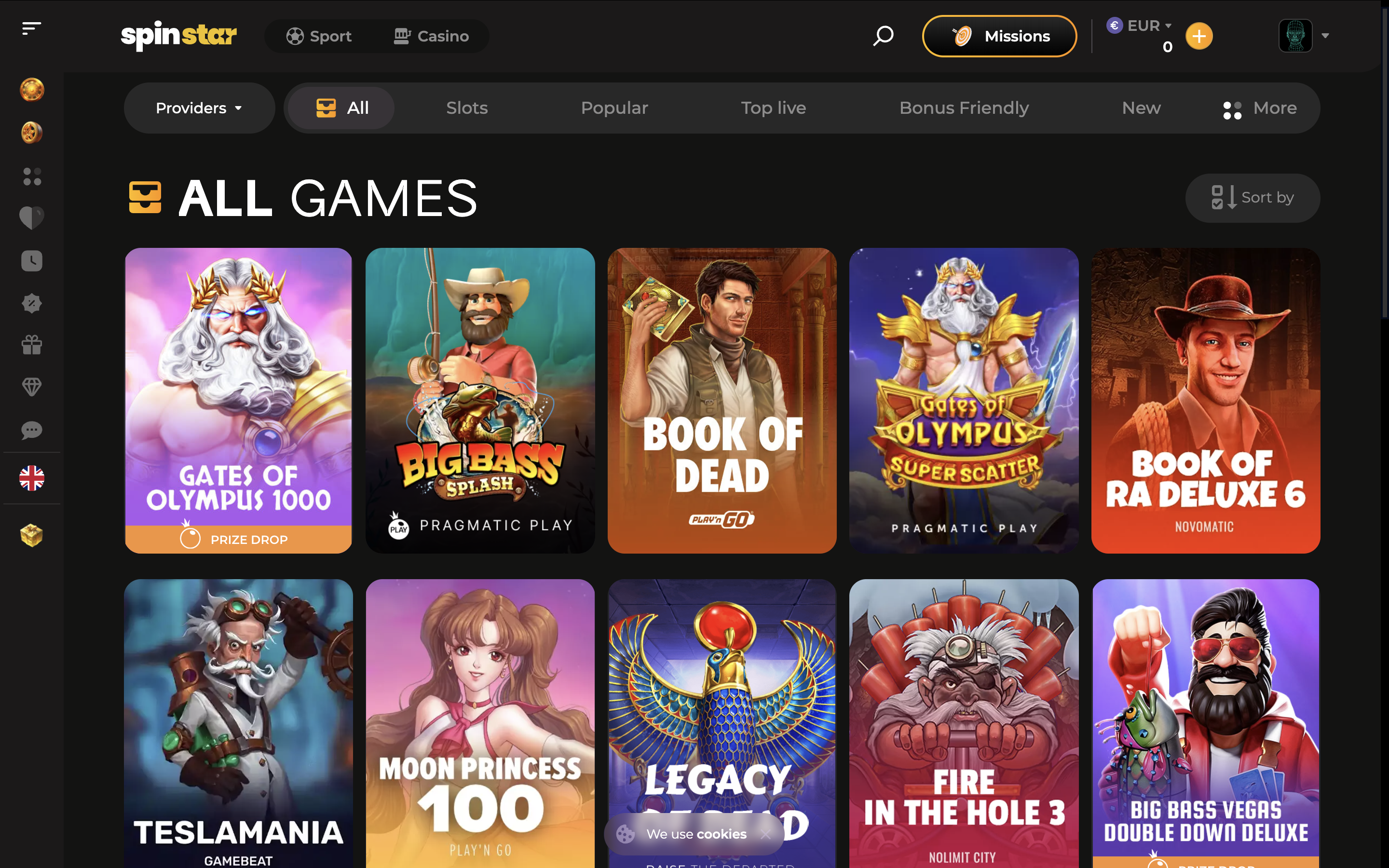 Spinstar.Bet Online Casino Games Banner