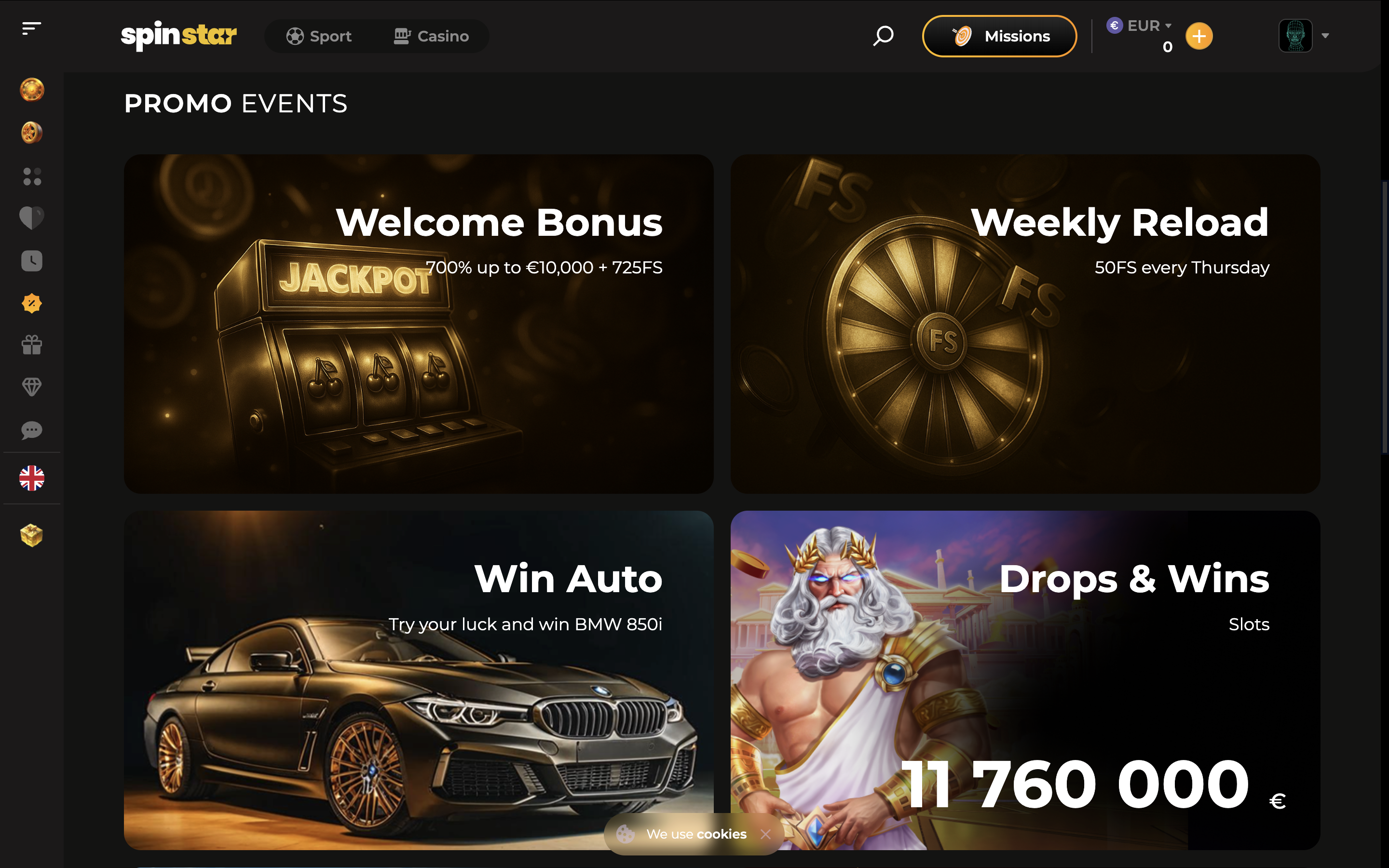 Spinstar.Bet Casino Bonuses and Tournaments Banner