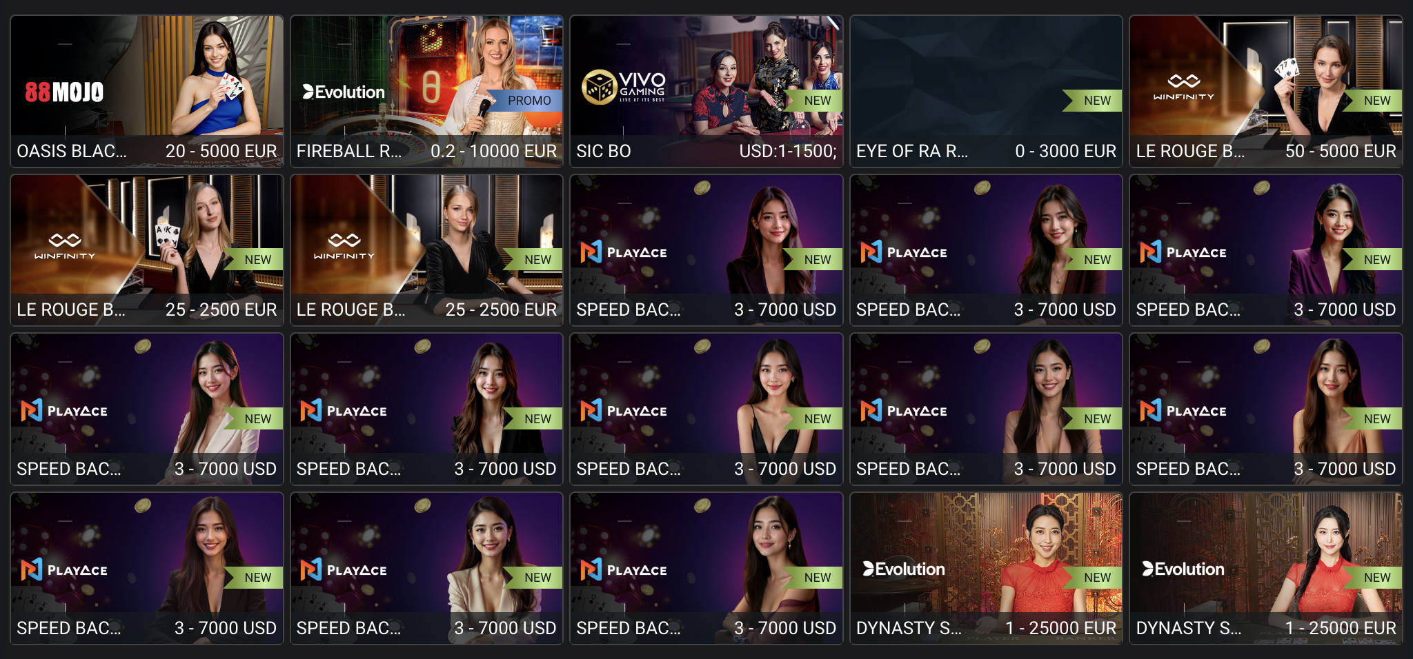 888STARZ Live Casino Banner