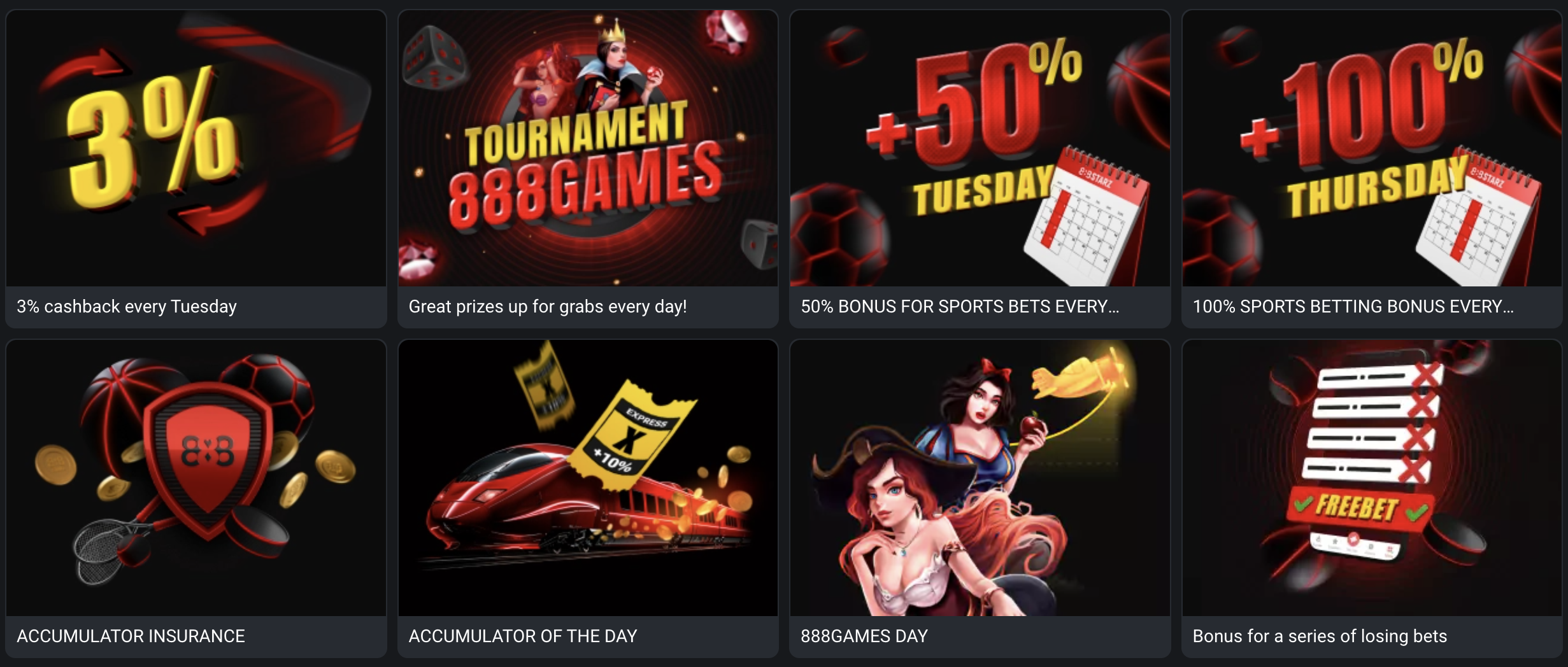 Casino Promotions at 888STARZ Banner