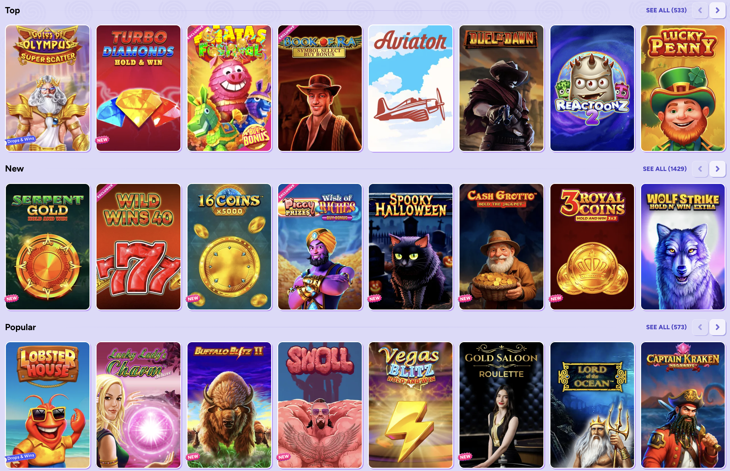 Spinbara Online Casino Games Banner