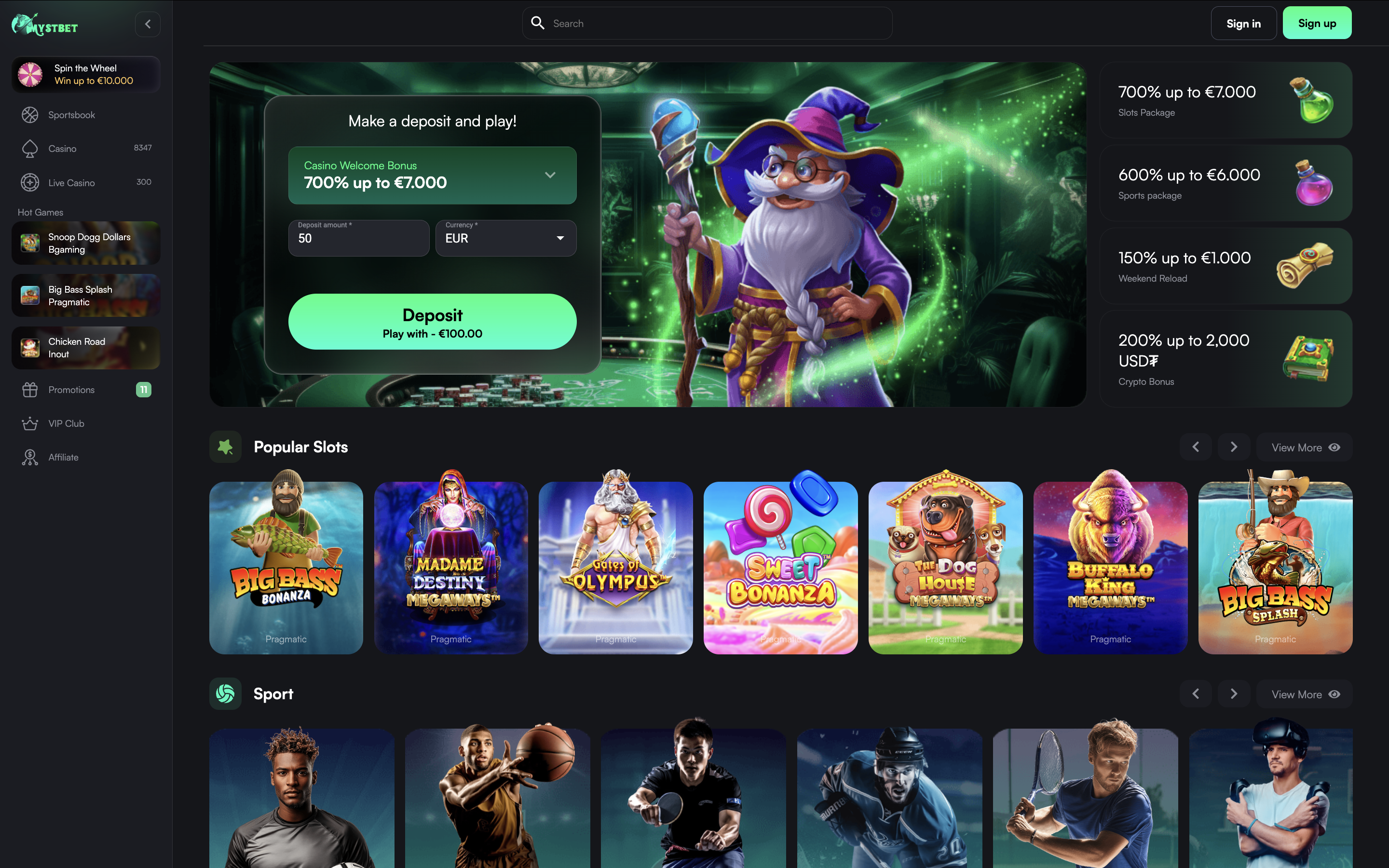 Mystbet User Experience Banner