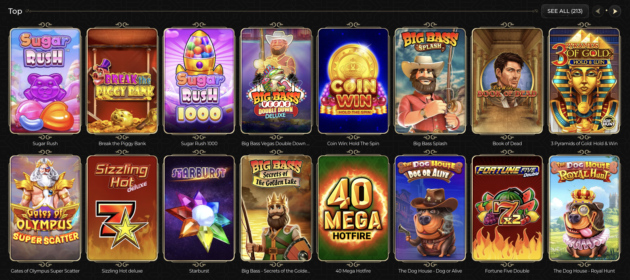 Casina Online Casino Games Banner